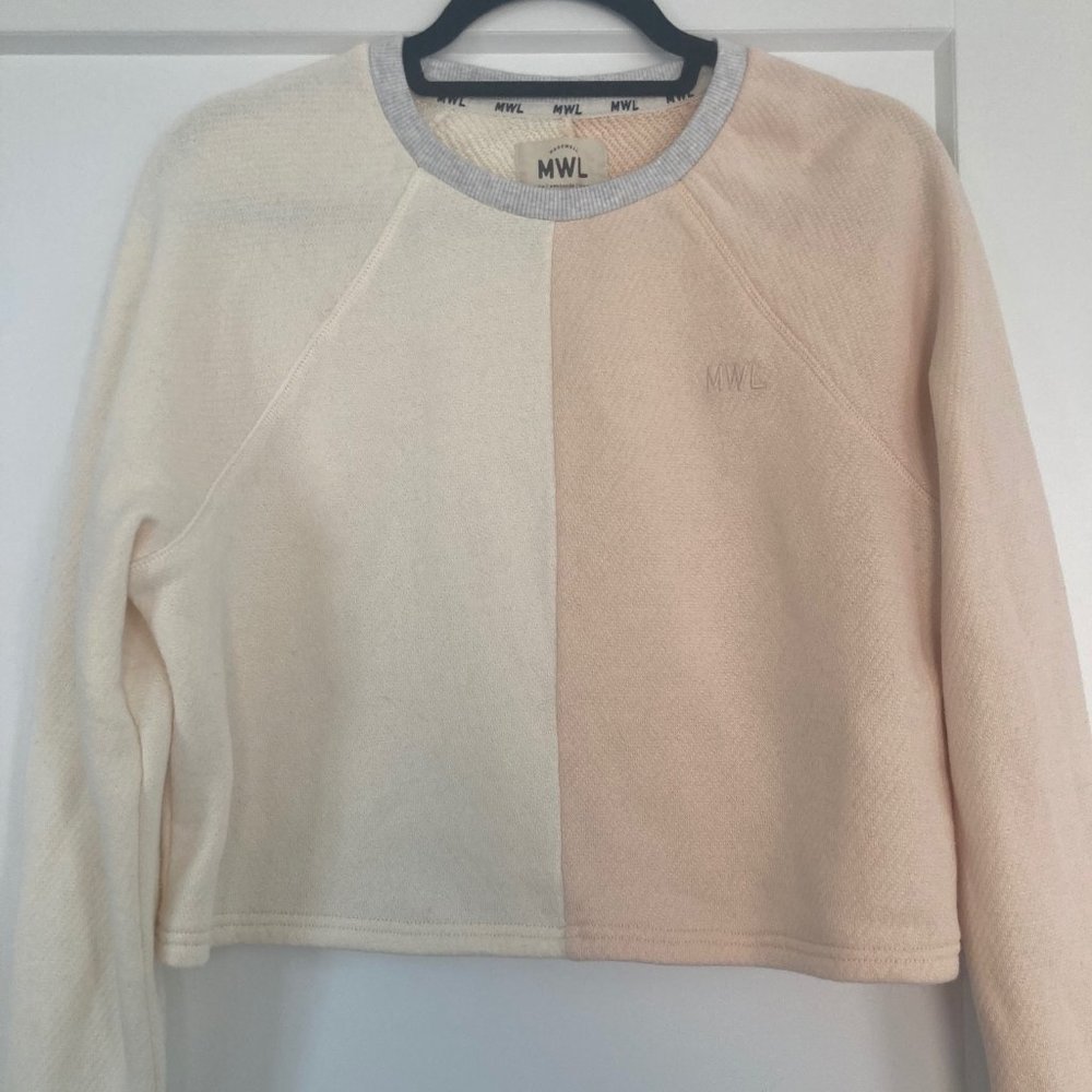 Madewell  Airyterry Colorblock Crop Sweatshirt